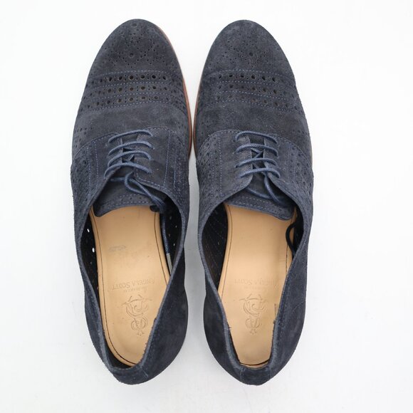 The Office of Angela Scott Mr Arthur Wingtip Oxfords Women's EU 38 Navy Suede - Picture 9 of 10